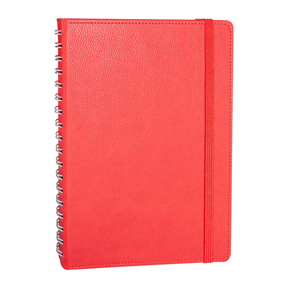 SÖĞÜTÖZÜ KIRMIZI SPİRALLİ TARİHSİZ DEFTER (17X24 CM) | Promosyon Ürünleri