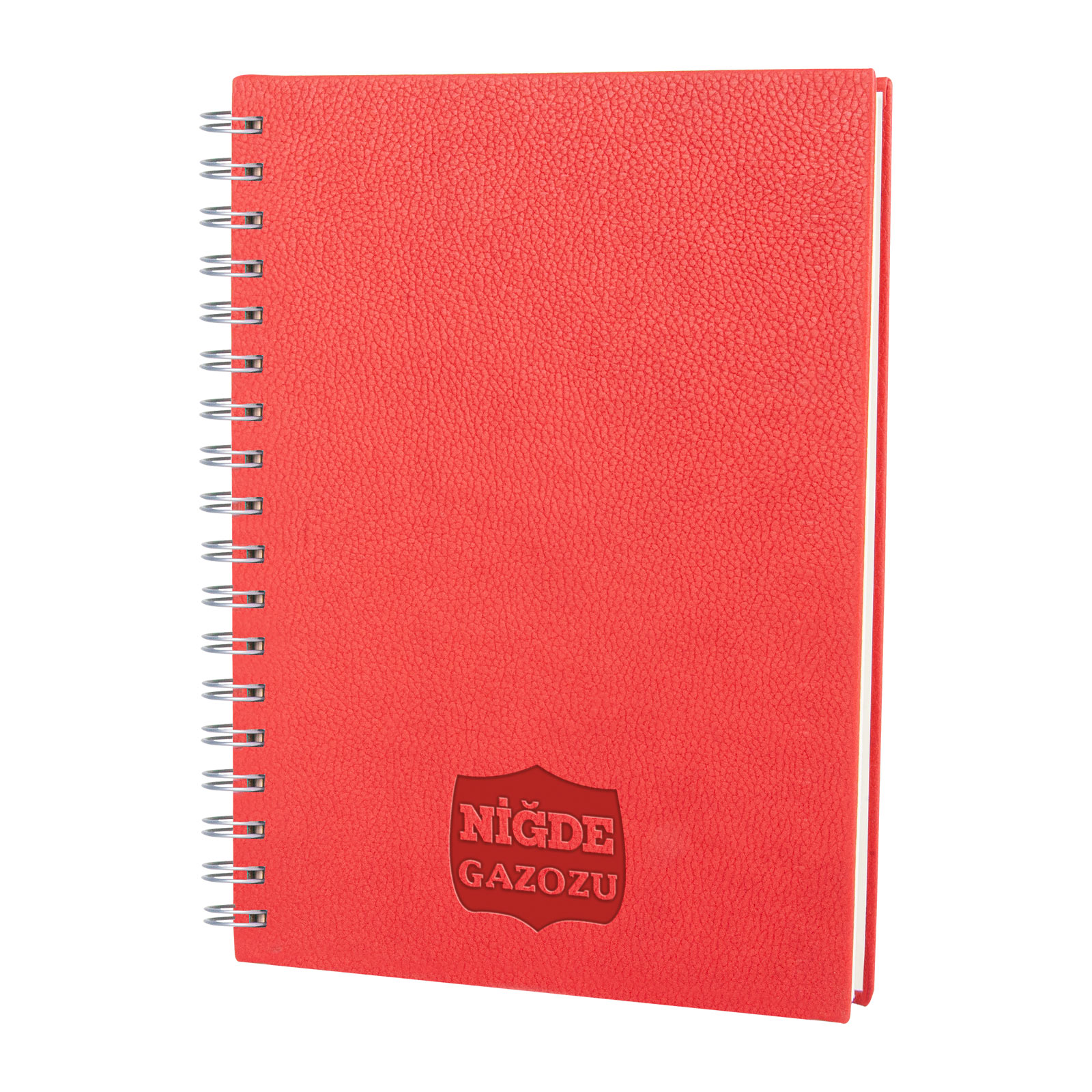 ALTINDAĞ KIRMIZI KARELİ SPİRALLİ TARİHSİZ DEFTER (17X24 CM) | Promosyon Ürünleri