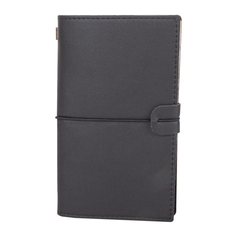 KUĞULU SİYAH TARİHSİZ DEFTER (11,5X20 CM) | Promosyon Ürünleri
