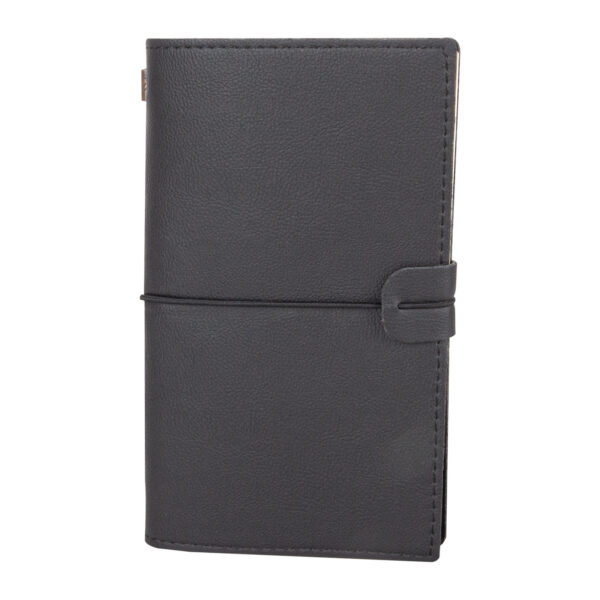 KUĞULU SİYAH TARİHSİZ DEFTER (11,5X20 CM)