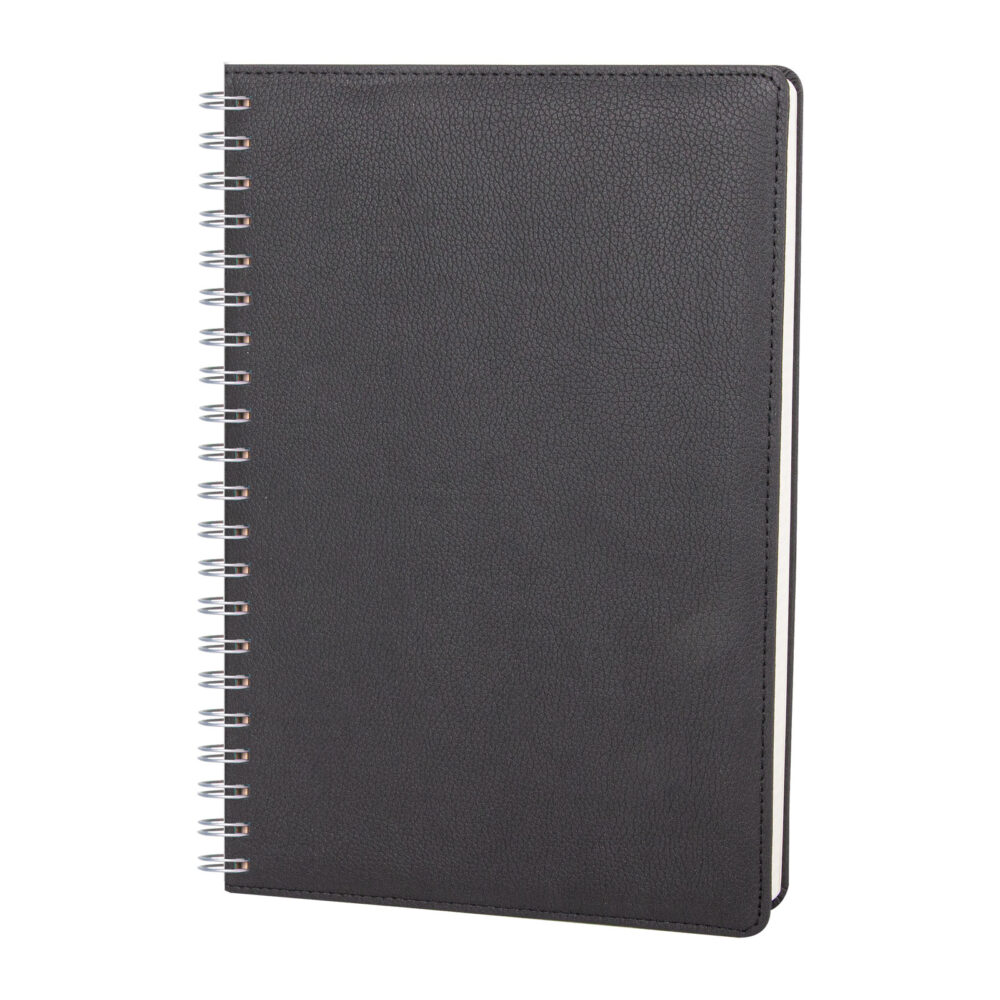 PLEVNE SİYAH KARELİ TARİHSİZ SPİRALLİ DEFTER (20x28 CM) | Promosyon Ürünleri