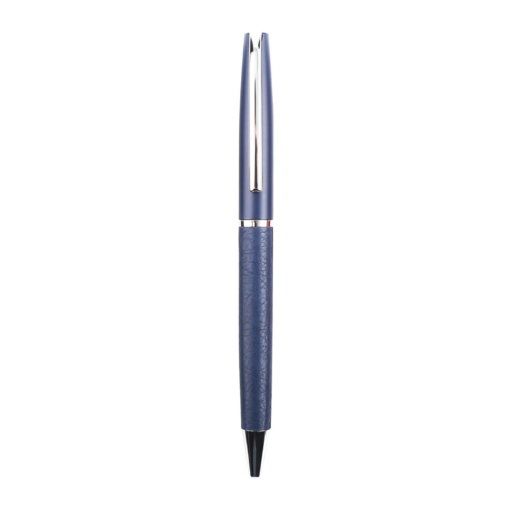 SALİHLİ LACİVERT METAL DERİLİ TÜKENMEZ KALEM | Promosyon Ürünleri