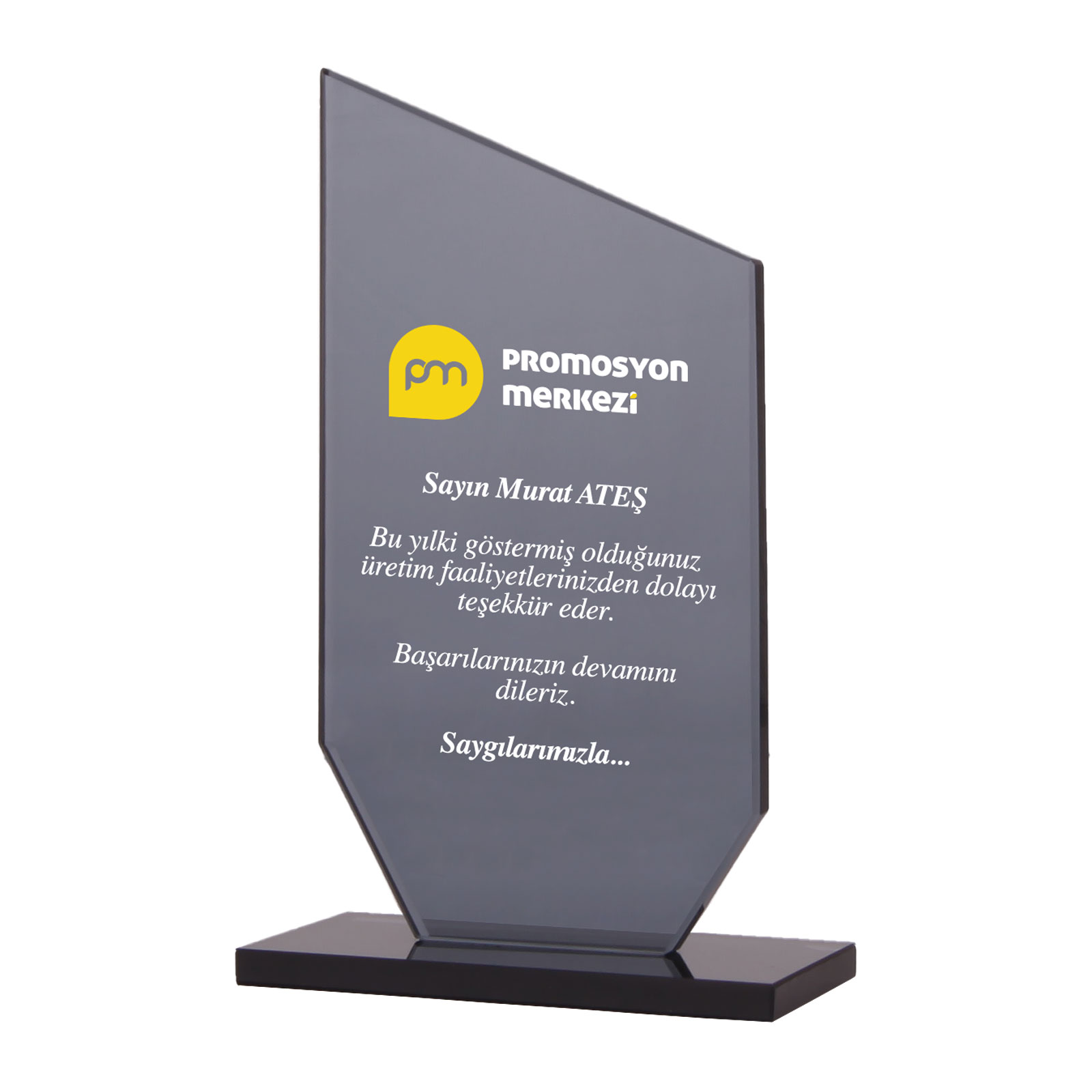 KAŞGAR SİYAH KRİSTAL PLAKET | Promosyon Ürünleri