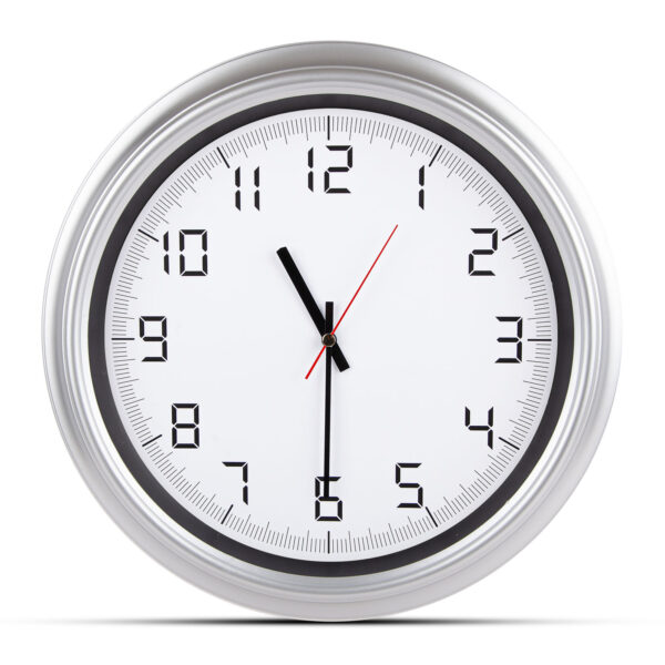 ATLAS GÜMÜŞ PLASTİK KASA DUVAR SAATİ (380MM)