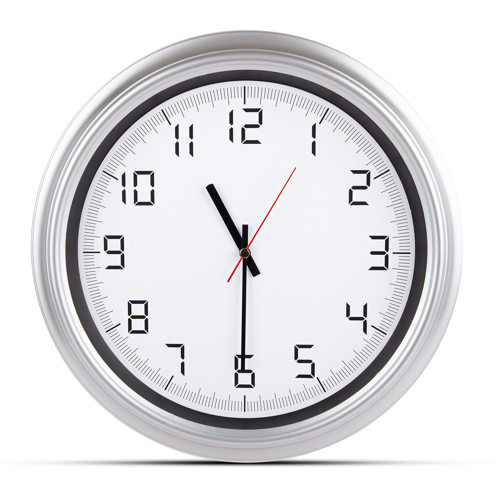 Atlas gÜmÜŞ plastİk kasa duvar saatİ 380mm ekstra promosyon ekstra promosyon