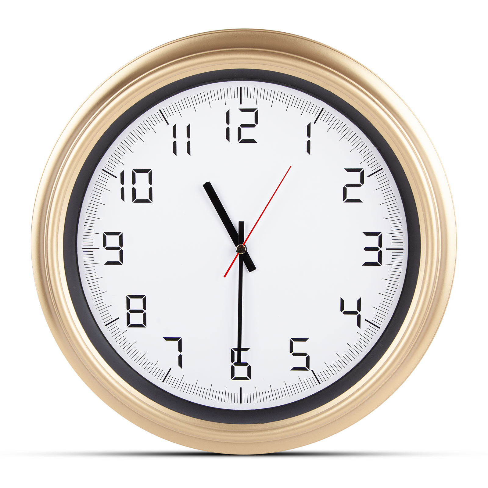 ATLAS ALTIN-BEYAZ PLASTİK KASA DUVAR SAATİ (380MM) | Promosyon Ürünleri