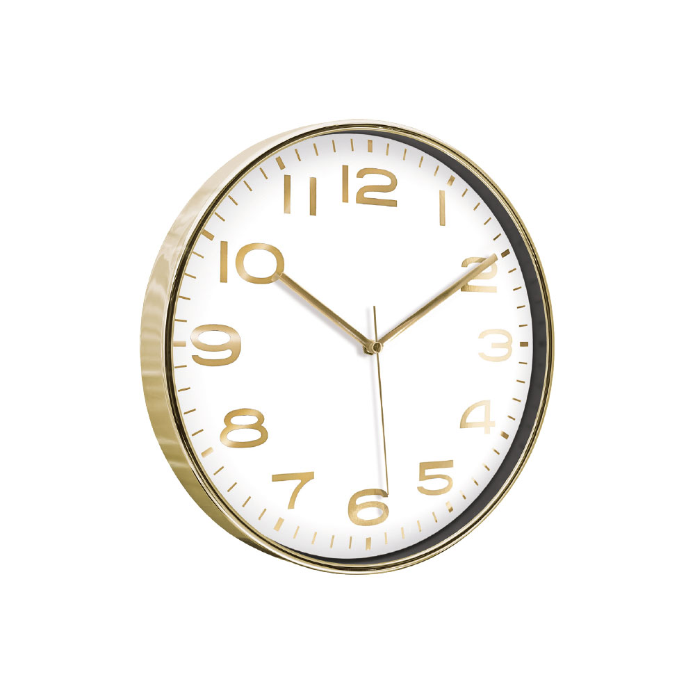 Hades406 altin beyaz metalİze ÇerÇeve duvar saatİ380 mm ekstra promosyon ekstra promosyon