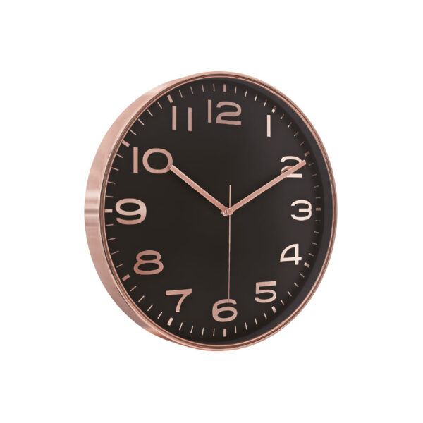 HADES406 SİYAH-BAKIR METALİZE ÇERÇEVE DUVAR SAATİ(380 MM)