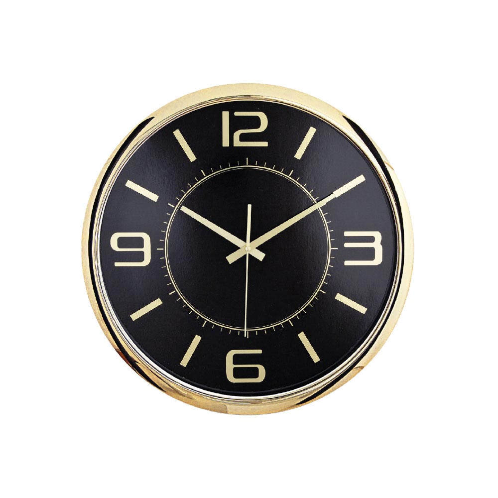 Hellen404 sİyah altin metalİze ÇerÇeve duvar saatİ 420mm ekstra promosyon ekstra promosyon