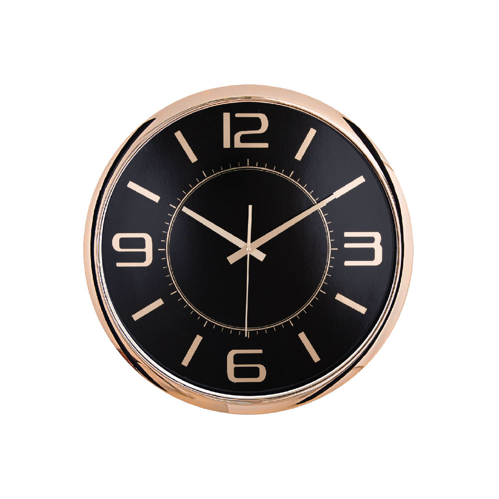 Hellen404 sİyah bakir metalİze ÇerÇeve duvar saatİ 420mm ekstra promosyon ekstra promosyon