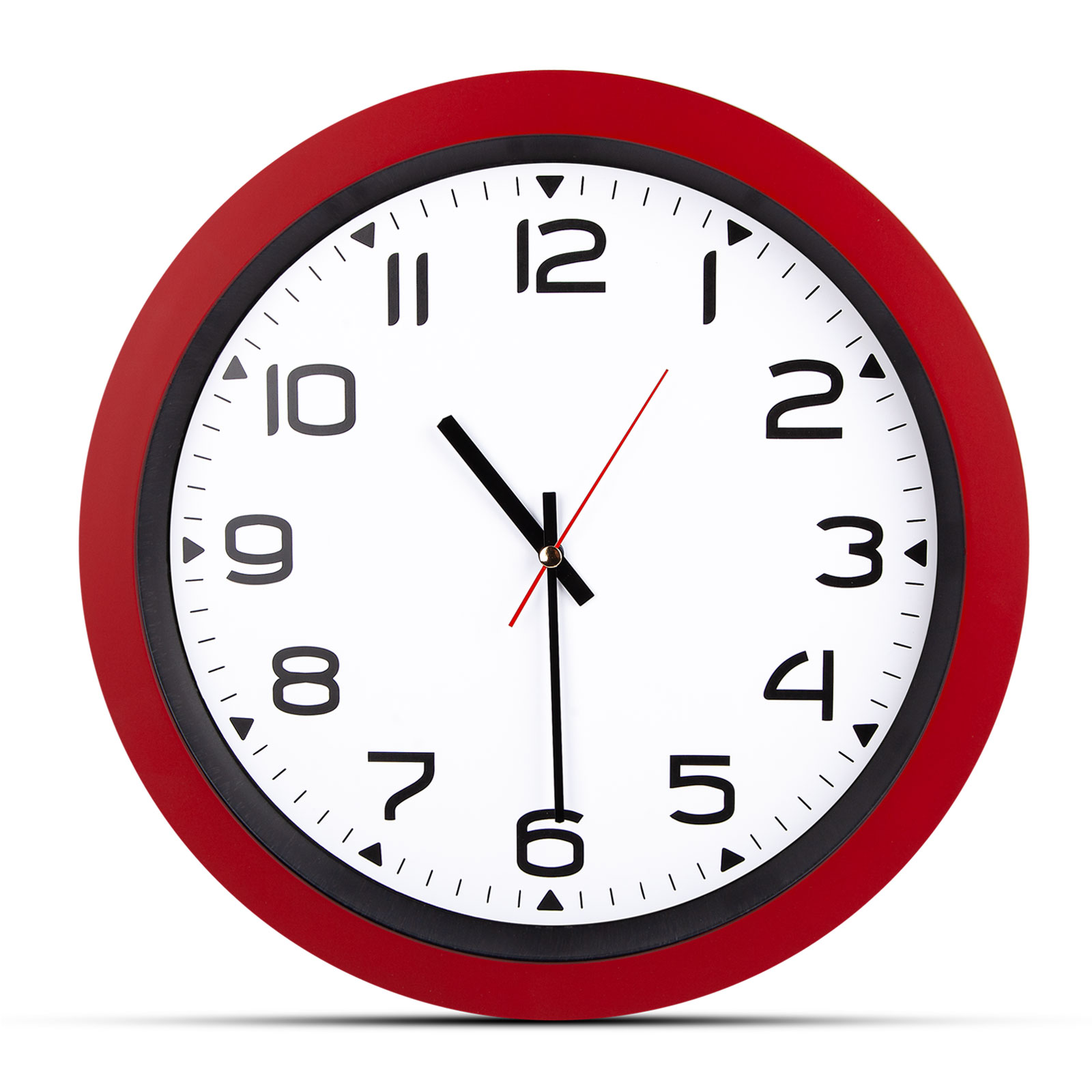 Hera kirmizi plastİk kasa duvar saatİ 350mm ekstra promosyon ekstra promosyon