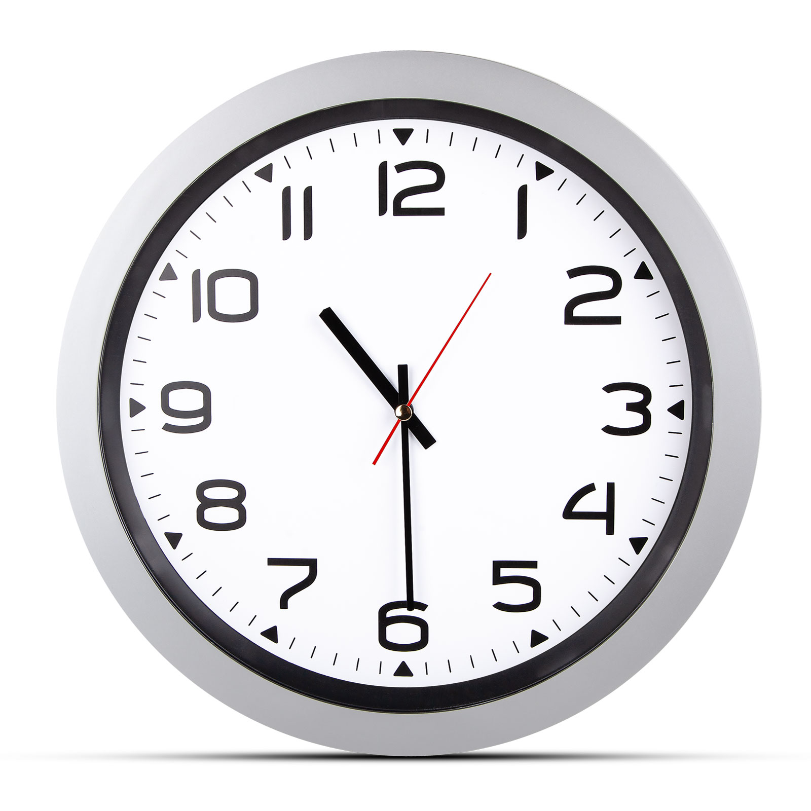 Hera gÜmÜŞ plastİk kasa duvar saatİ 350mm ekstra promosyon ekstra promosyon