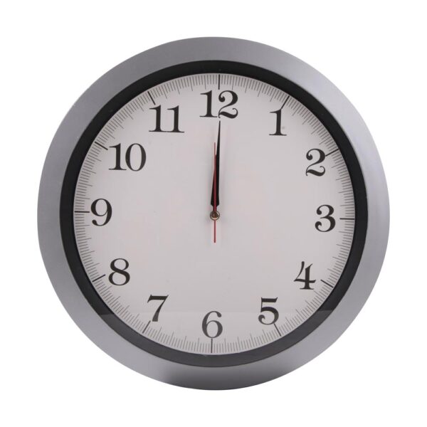 Hera546 gÜmÜŞ metalİze ÇerÇeve duvar saatİ 350 mm ekstra promosyon ekstra promosyon