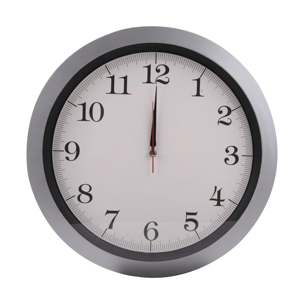 Hera546 gÜmÜŞ metalİze ÇerÇeve duvar saatİ 350 mm ekstra promosyon ekstra promosyon