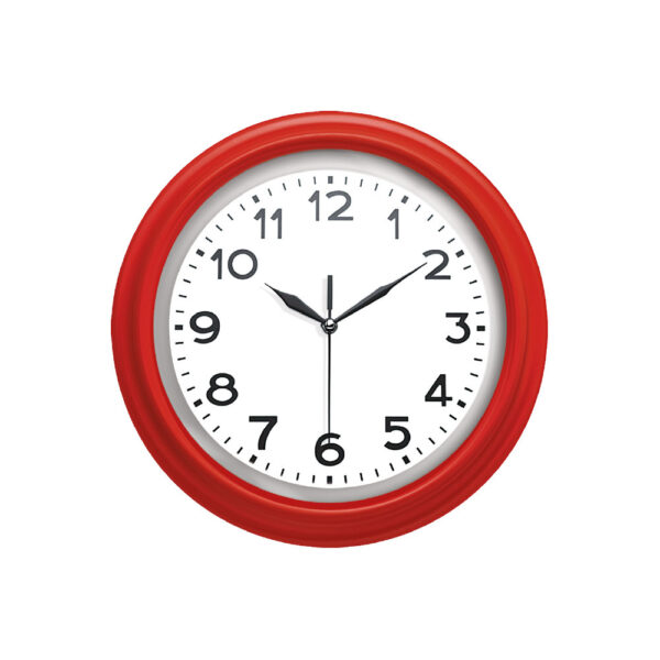 Vesta205 kirmizi plastİk ÇerÇeve duvar saatİ 355 mm ekstra promosyon ekstra promosyon