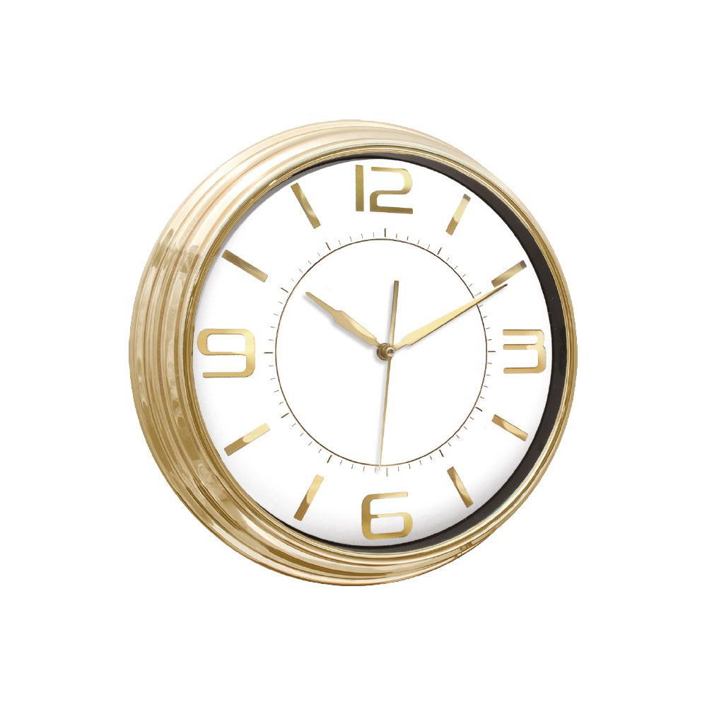 Sezar401 altin beyaz metalİze ÇerÇeve duvar saatİ 380 mm ekstra promosyon ekstra promosyon