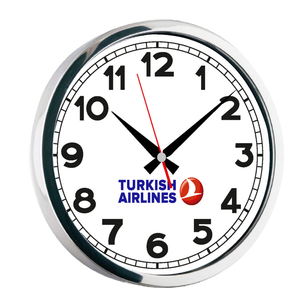 HYDRA081 GÜMÜŞ METAL ÇERÇEVE DUVAR SAATİ(400MM) | Promosyon Ürünleri