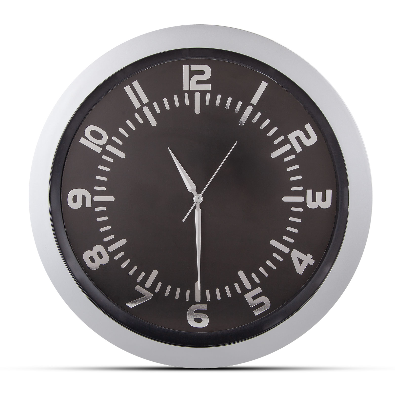 Poseidon gÜmÜŞ plastİk kasa duvar saatİ 350mm ekstra promosyon ekstra promosyon