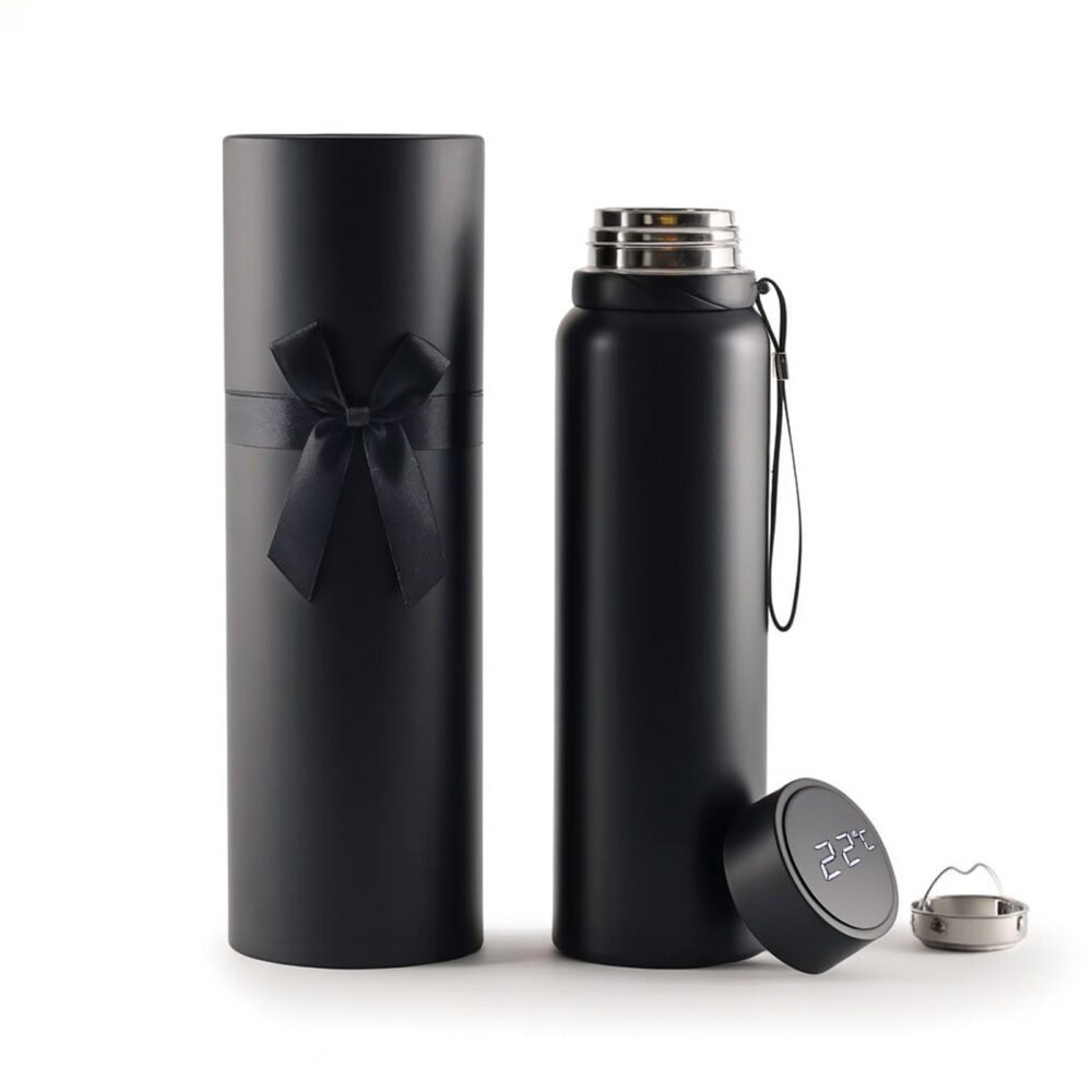 GÖYNÜK SİYAH 1000 ML DERECELİ TERMOS | Promosyon Ürünleri