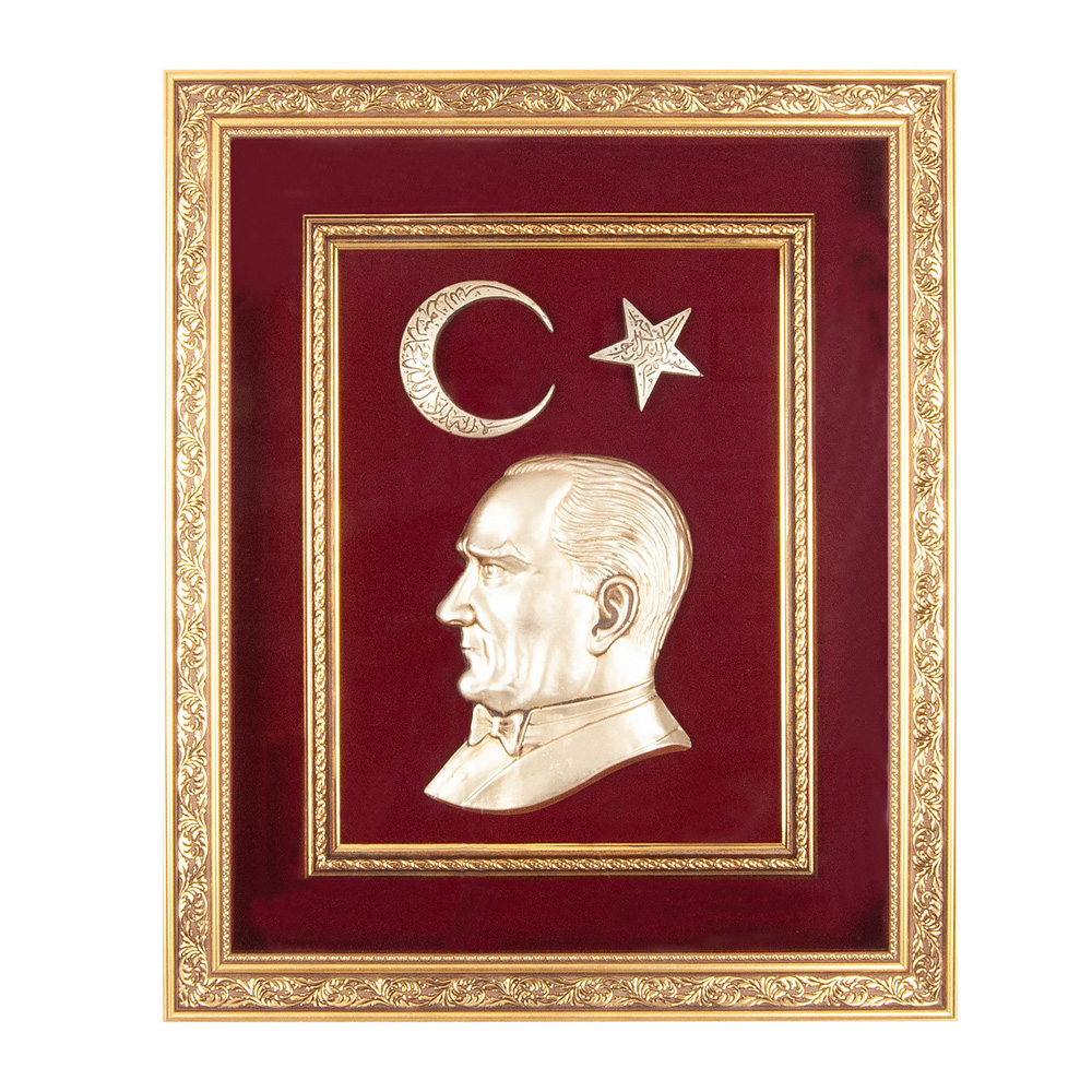 ÖNCÜ KIRMIZI ATATÜRK KABARTMALI TABLO | Promosyon Ürünleri